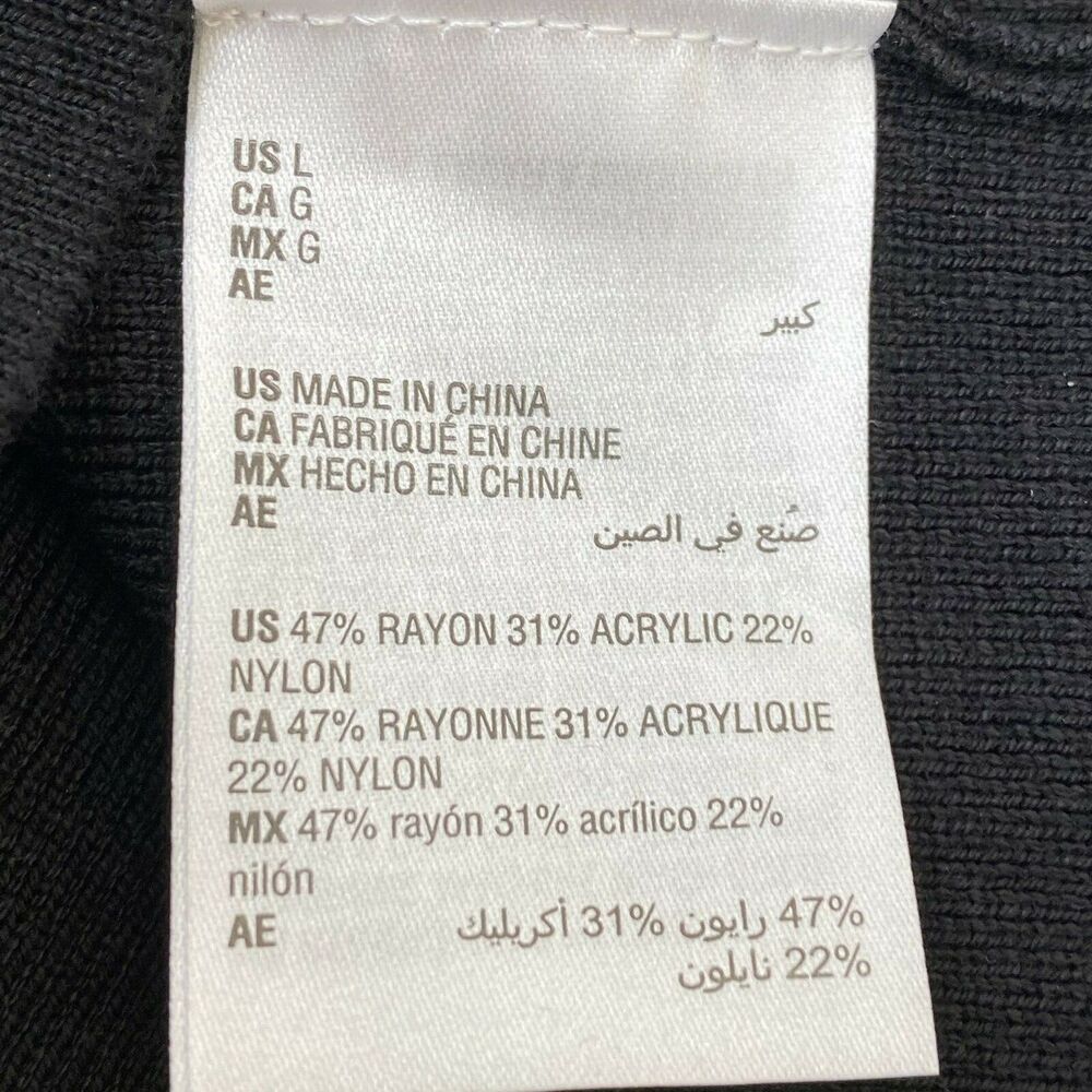 INC International Concepts Black Tunic Sweater Large V-Neck Long Sleeve No Belt - Picture 10 of 11